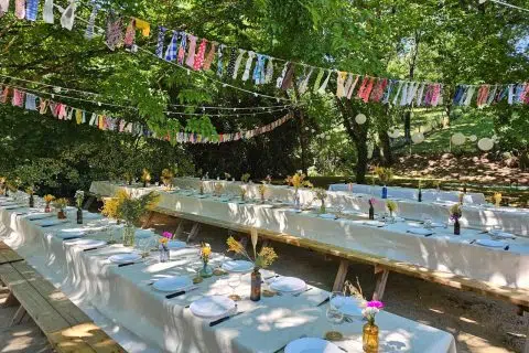 table champêtre - repas- Accueil groupe